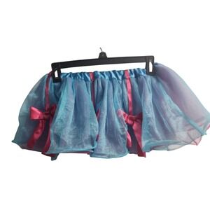 Just Play LLC Kids Blue Tulle Tutu Skirt with Pink Ribbons Fits Most Sizes 4-6